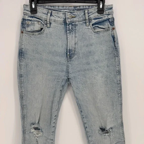 Old Navy‎ High Rise Vintage Slim Acid Wash Distressed Jeans Women Size 8 - Picture 2 of 7